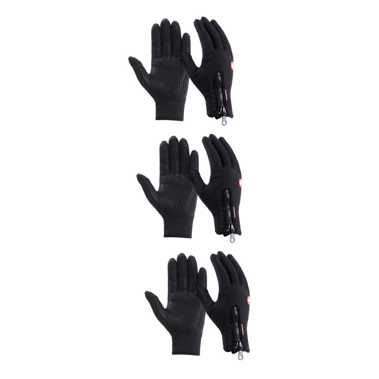BESPORTBLE Guantes De Pantalla Táctil Para Hombre Resistentes Al Viento Y Al Frío Para Montar A Caballo Deportivos Negros Grandes 3 Unidades