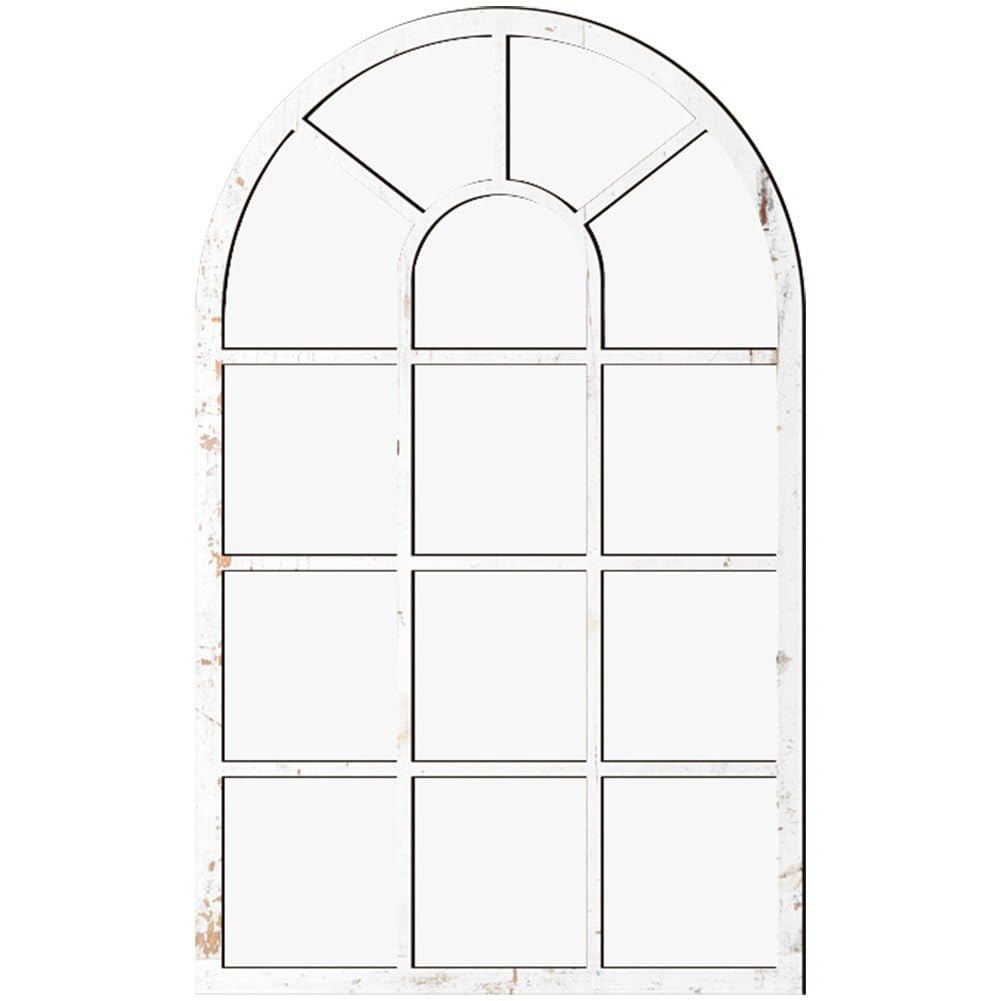 Miroir décoratif mural en arche de fenêtre - Finition soignée pour salon et chambre
