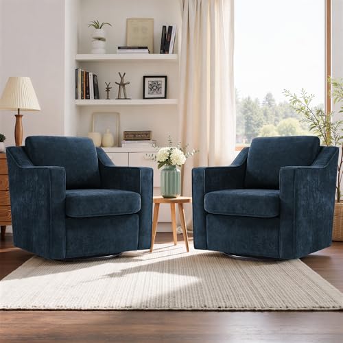 Swivel Accent Chair, Modern Round Barrel Arm Chair for Living Room, Bedroom, Comfy Club Reading...
