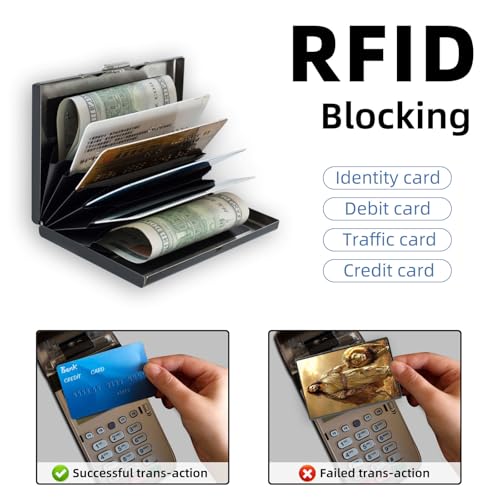 Credit Card Holder Wallet for Women - Ultra-Slim Metal Card Wallet with RFID Blocking | Mini 6-Slot Card Case Wallet, Secure & Stylish Metal Credit Card Holder, Lion Of Judah Jesus4