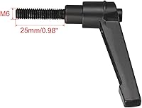 Vista 3 de uxcell M6 x 0.984 in Mango de palanca de sujeción ajustable Rosca Botón de trinquete macho roscado Perillas de bloqueo Tornillo giratorio Perno