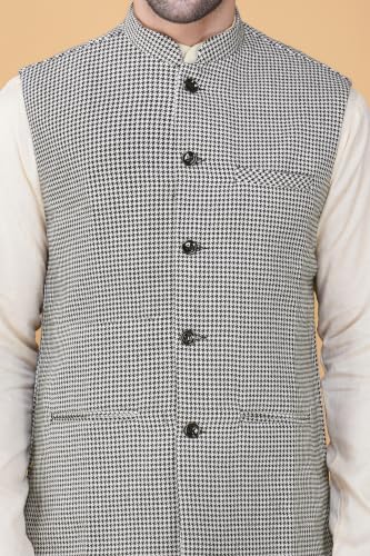 Image of Vastraa Fusion Men's Pure Wool Export-Quality Indian Traditional Nehru Jacket /Woolen Jacket For Men