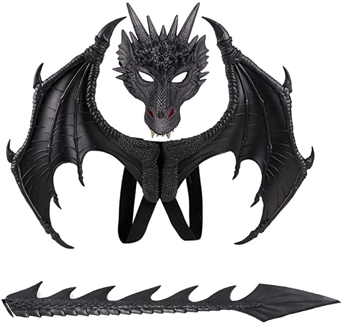 Dragon Costume For Kids Boys Girls, Dragon Wing Tail Mask Set, Cosplay costume Halloween Dragon Costume