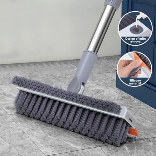 Image of 3-in-1 Bathroom Cleaning Brush with Wiper - Long Handle 180 Rotate Toilet Brush, Tiles Cleaning, Floor Scrub for Kitchen and Bathroom Accessories