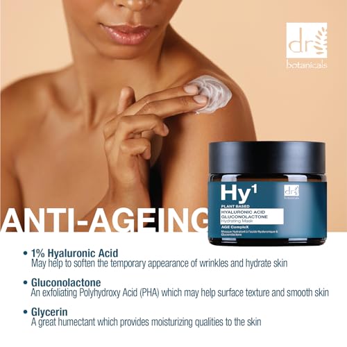 Dr BOTANICALS Hyaluronic Acid & Gluconolactone Hydrating Anti-Aging Facial Mask, 60 ml (Pack of 1) - Image 3