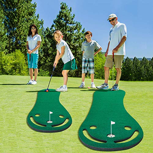 Crestgolf-Colchoneta-de-Golf-Colchoneta-de-practica-de-Golf-Colchoneta-de-practica-Personal-Ocio-al-Aire-Libre-o-bajo-Techo-Colchoneta-de-Tres-Agujeros-Plegable-facil