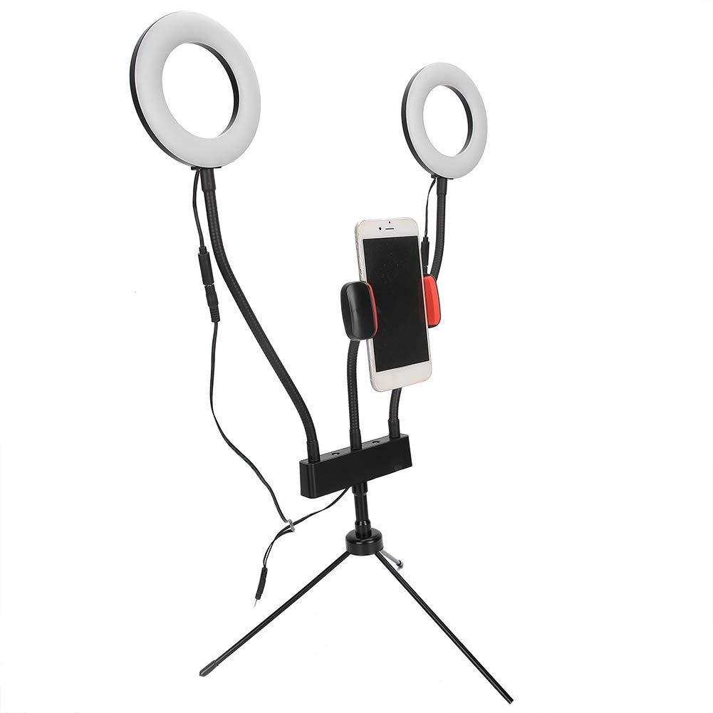 Anello Luminoso per Selfie, Luce di Riempimento con Temperatura Colore Regolabile 5 Pollici, Supporto per Treppiede con Alimentazione USB per Telefono Cellulare in Streaming Live in Studio