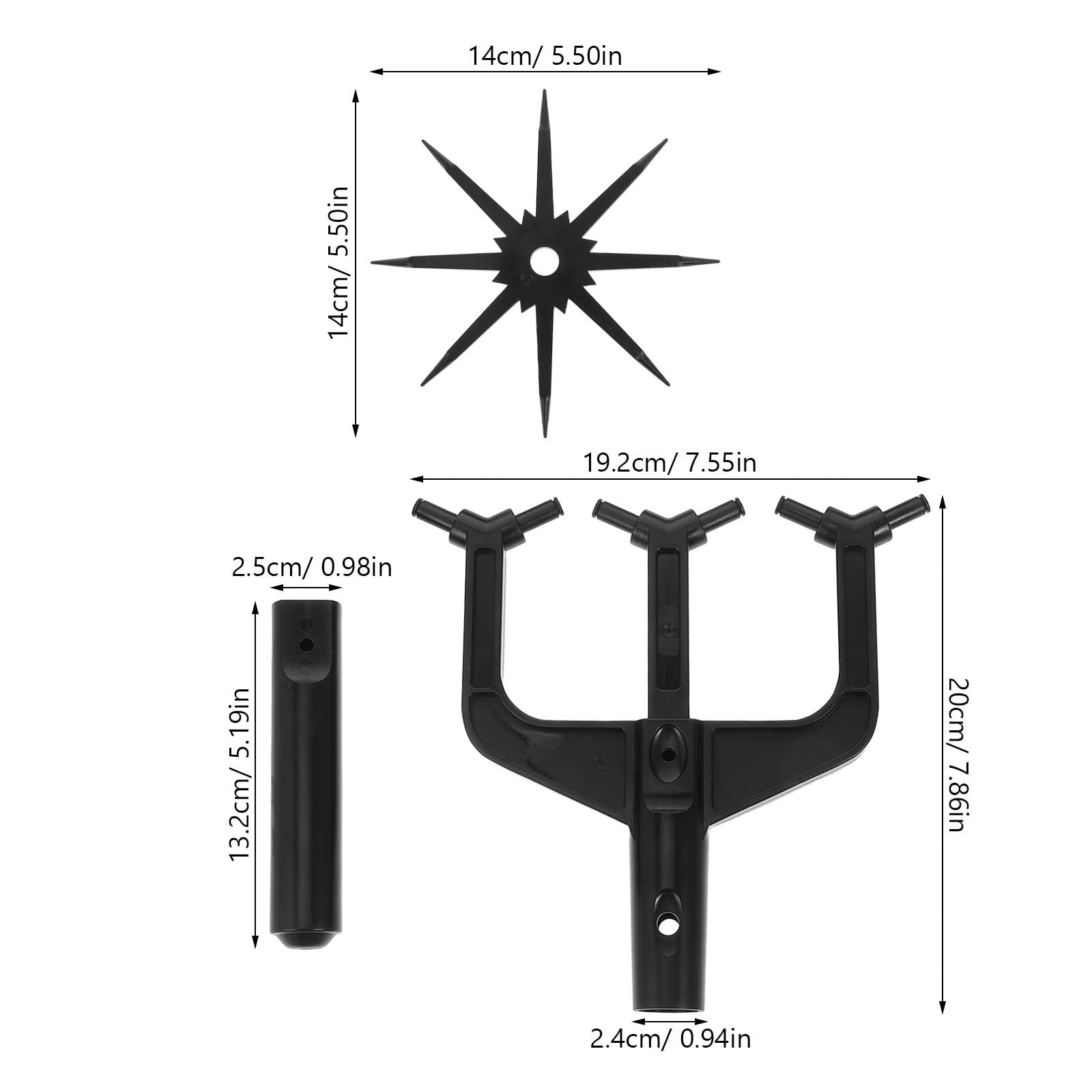Motoculteur Rotatif Jardin avec Griffe, Kit Scarificateur Léger en ABS, Outil d'Aération et Ameublissement de Sol, Adapté à Pelouses et Jardins