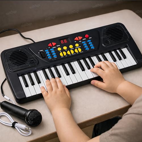 Image of Zest 4 Toyz 37 Key Piano Keyboard for Kids Piano with Mic & Song Recording Musical Instruments for Kids Multi-Function Portable Piano Musical Toys for Boys & Girls - Black