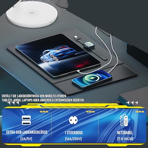 Schreibtisch Gaming Tisch mit Regal, Eckschreibtisch mit USB-Ladeanschluss und Steckdose, 120cm Computertisch L Form, PC Tisch für Büro, Heimbüro – Bild 4