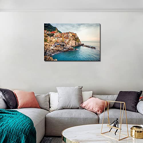 Italy Cinque Terre Manarola Sea Mediterranean Wall Art Painting Pictures Print On Canvas City The Picture For Home Modern Decoration #TOP2