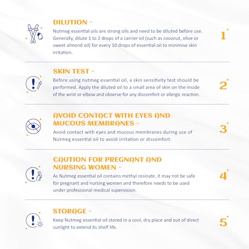 Image of HIQILI Nutmeg Essential Oil 3.38 Fl Oz, Pure Natural Nutmeg Oil for Aromatherapy, Diffuser - 100ml