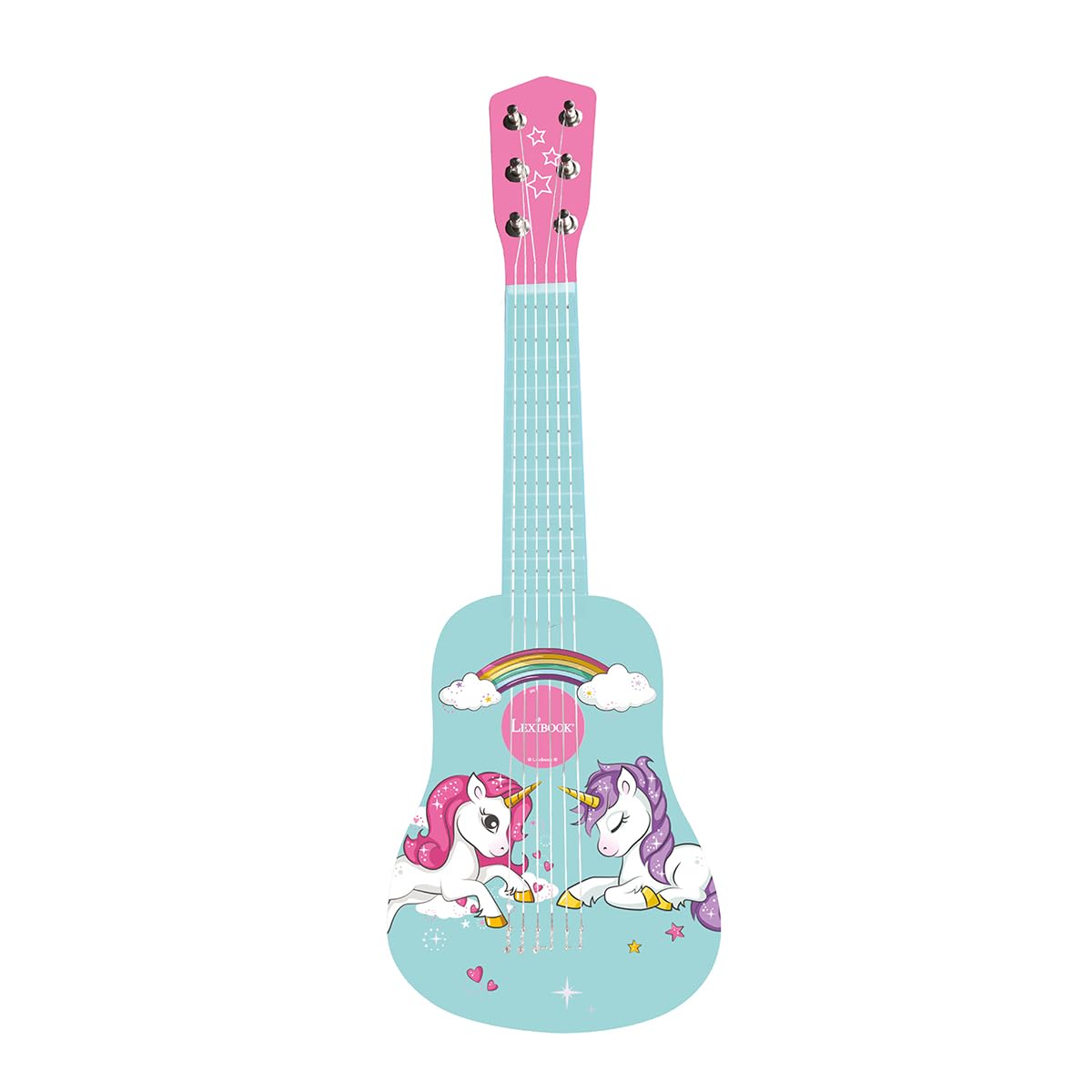 Lexibook, Unicorn, My First Wooden Guitar, 6 strings, 53 cm, manual included, Pink/Blue, K205UNILXB