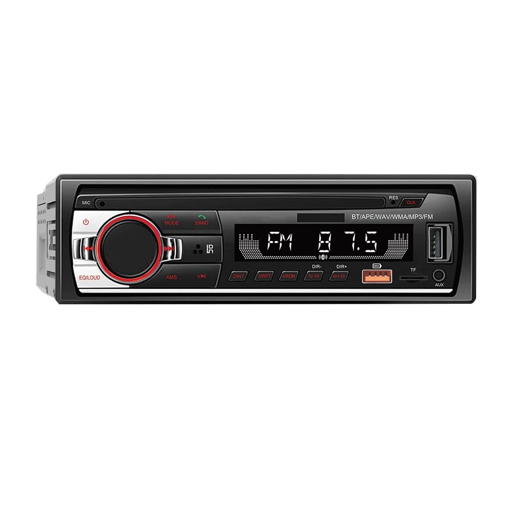 Bluetooth MP3 Player for Car 12V FM Radio Stereo Call Hands Stereo Player Screen with LED Backlight CD Player with USB Charging