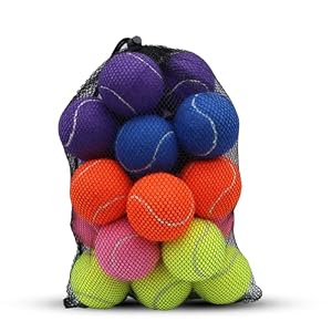 SHYUJAJIE Tennis Ball,20 Pack Practice Balls Bulk,Dog Balls with Mesh Bag | Colorful Heavy Duty Tennis Training Ball for Beginners, Exercise Playing Balls for Pet Dog