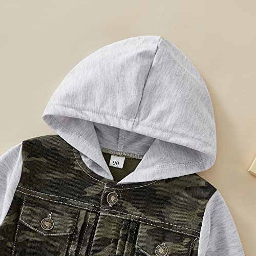 Mainesaka Toddler Baby Boys Girls Hoodie Denim Jackets Button Down Trucker Jeans Top With Pockets Fall Long Sleeve Coat (Camouflage, 4-5 Years) #TOP5