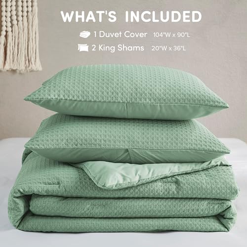 Comfort Spaces Mina Duvet Cover Set, King/Cal King, 3 Piece, Sage Green - image 7