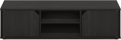 Miniatura 74 de Furinno - Soporte Brahms para TV de hasta 45 pulgadas con estantes y espacio de almacenamiento, color espresso / negro Espresso / negro,Roble