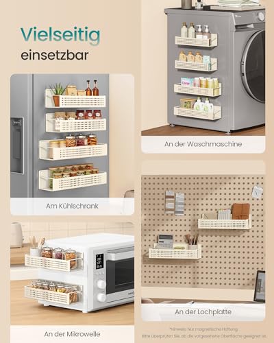 SONGMICS Gewürzregal magnetisch, 4er Set, Magnetregal, Gewürz Organizer – Ansicht 5