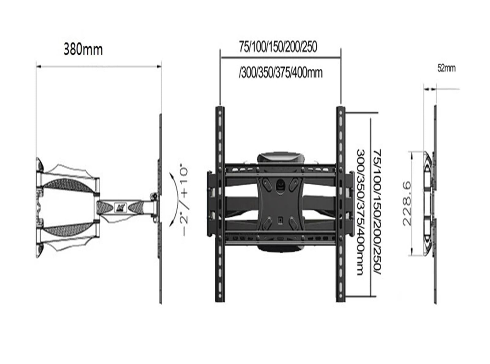 Soporte De Pared Universal Ajustable For TV LCD De Movimiento Completo