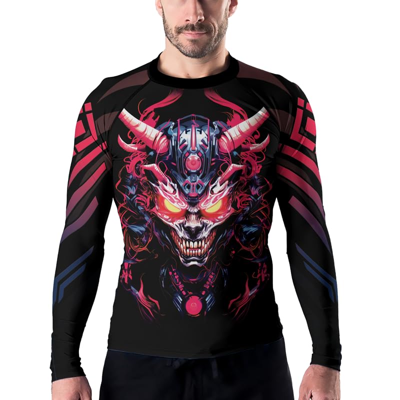 Samurai Jiu Jitsu Rash Guard Long Sleeve Men's Tights Stretch Shirt for MMA BJJ Training No Gi4
