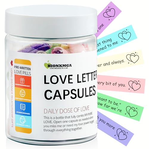 HIONXMGA Long Distance Relationship Gifts - (60PCS) Pre-Written Love Message Capsules In A Plastic...