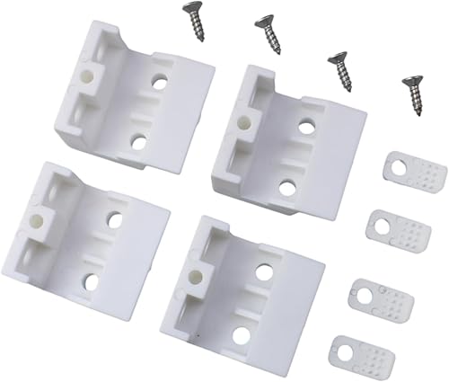 Miniatura 6 de OZXNO Soporte de persianas venecianas 4 piezas de soporte de barandilla blanca con clip de haz ancho plegable para persianas (1.614 x 1.398 x