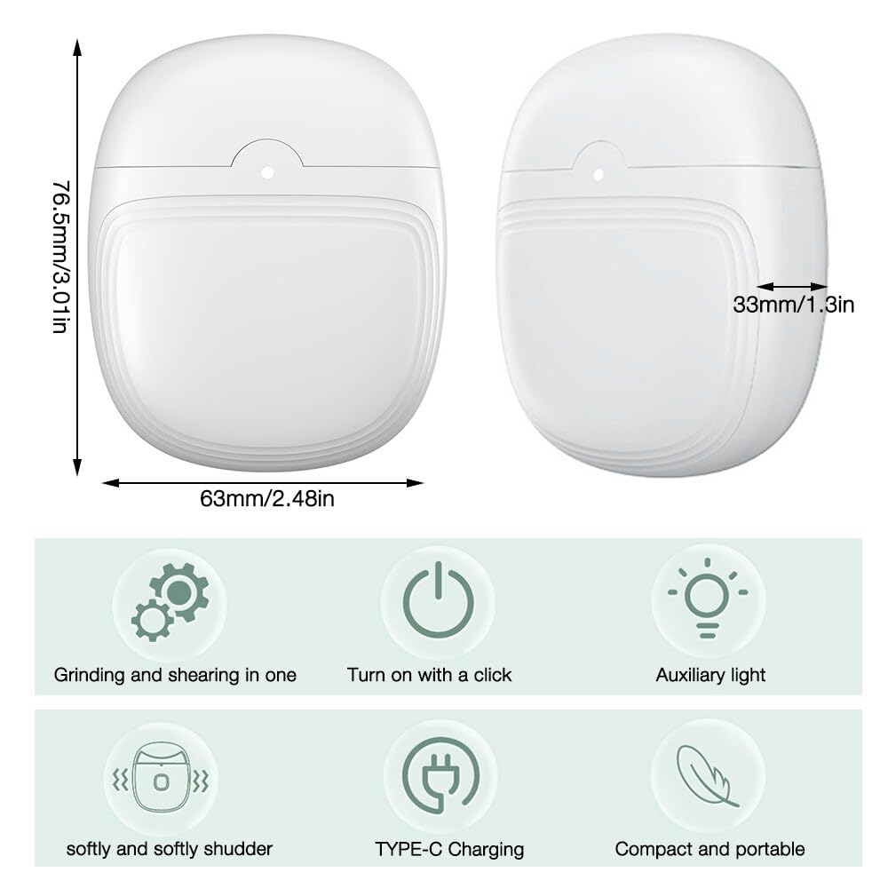 Elektrischer Nagelknipser, Automatische Nagelschere Professionelle Nagelpolierer Für Kinder, Ältere Menschen USB Wiederaufladbare Nagelknipser Schnurloses Gebogenes Design für Ältere Menschen (White)