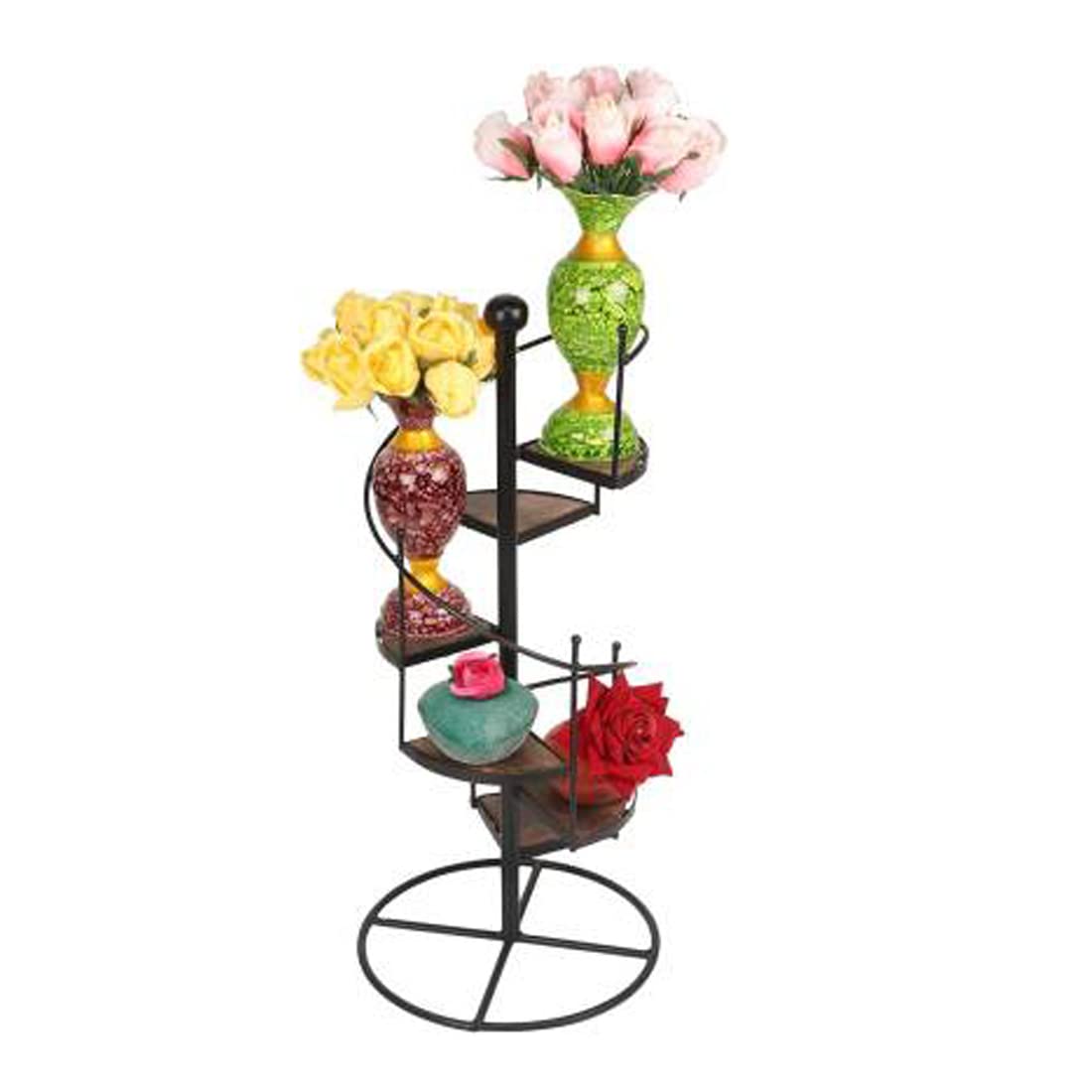 Search4Merch Wooden & Iron Spiral Stair Shape Flower Pot/Planter Stand | Home Decoration Stand | for Indoor & Outdoor Plant Stand | (B0BYJBZRJ7) Amazon Price History, Amazon Price Tracker