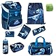 Jungen Schulranzen 1. Klasse · Scooli Campus Fit Schultasche · ergonomisch & leicht · Schulranzen Set für Jungs und Mädchen (9-teiliges Set mit Sporttasche, Jurassic World Dinosaurier Dunkelblau)