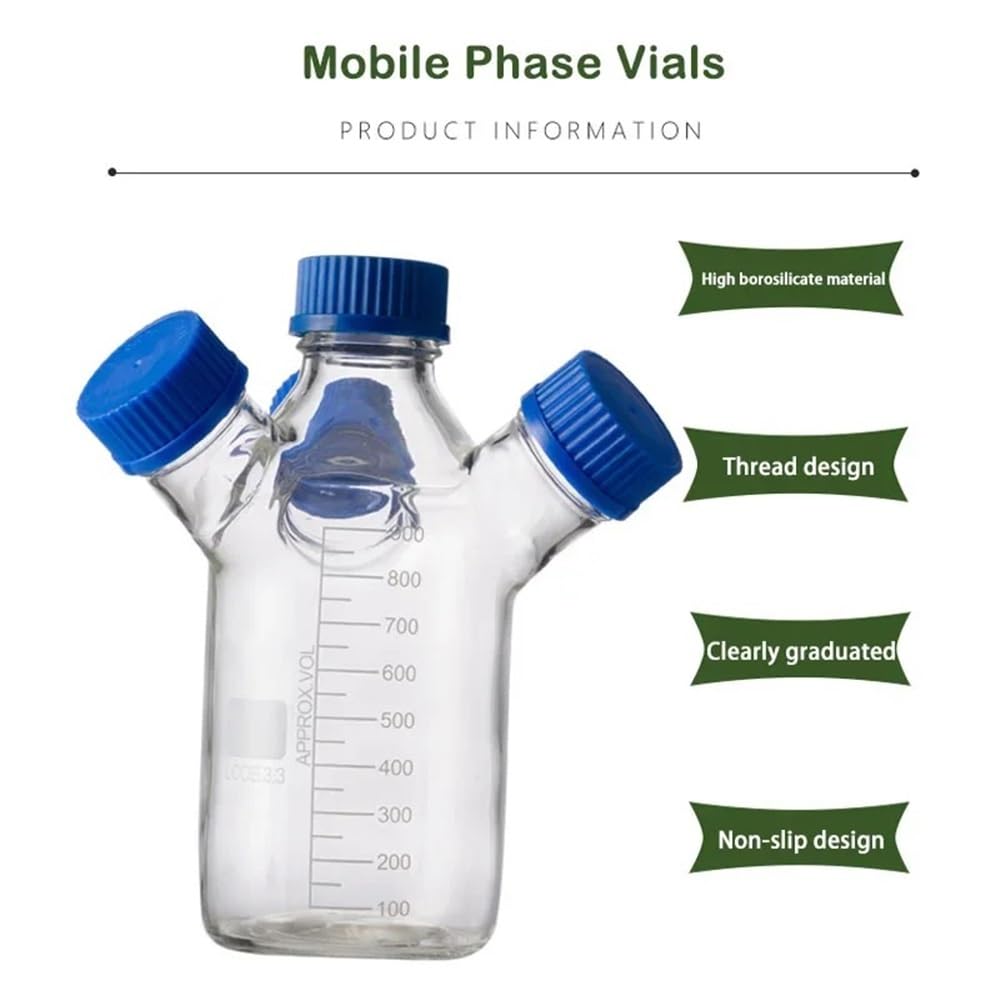 Verrerie et matériel de laboratoire Flacons de phase mobile à deux, trois ou quatre cols, à bouchon à vis, de 250 ml à 2000 ml, flacons de phase mobile de laboratoire(Four-necked250ml)