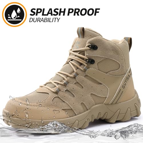 Image of Steel Toe Boots for Men Work Indestructible Safety Boots | Impact-Resistant, Puncture-Resistant, Comfortable, Wear-Resistant, Construction Factory, Warehouses, Jobsites