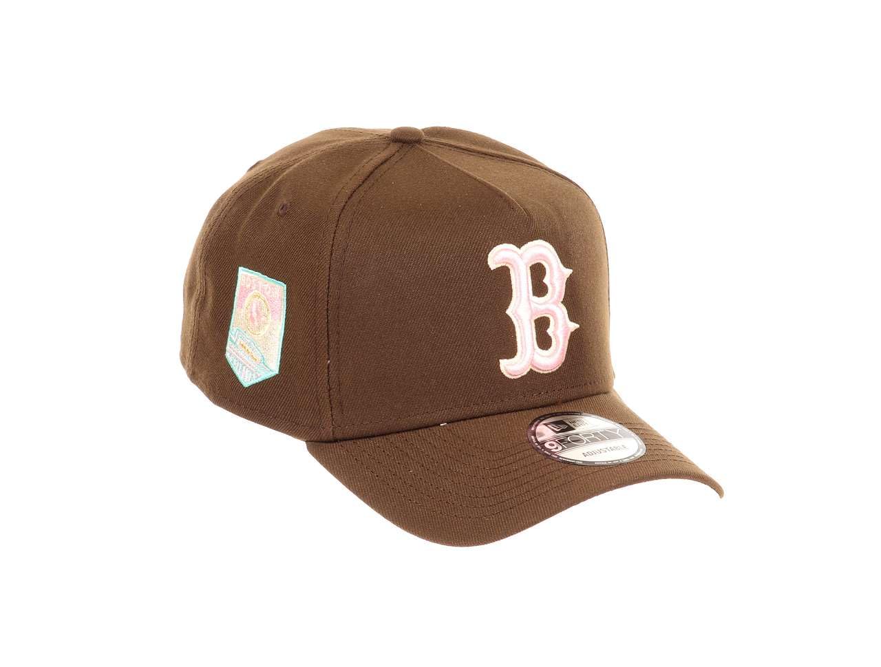New Era Unisex Boston Red Sox #29735 Boston Red Sox Mlb Fenway Park Sidepatch Walnut 9Forty A-Frame Snapback Cap