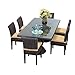 TK Classics Venice Rectangular Outdoor Patio Dining Table with 6 Armless Chairs Sesame