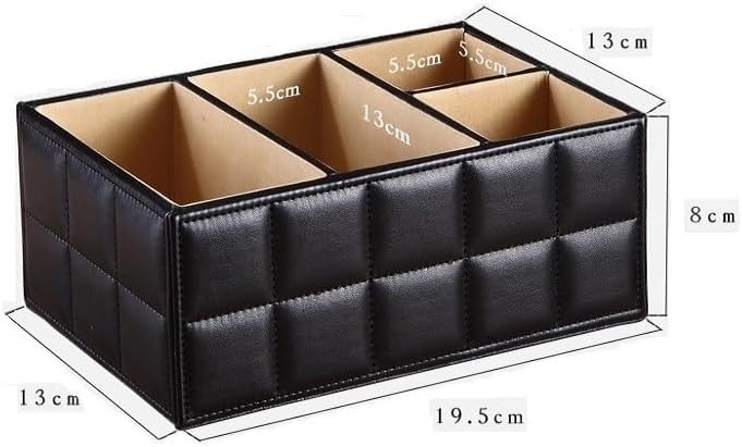 Miniatura 2 de Organizador de escritorio de cuero con múltiples compartimentos, suministros de oficina, organizador de escritorio para bolígrafos, tijeras,