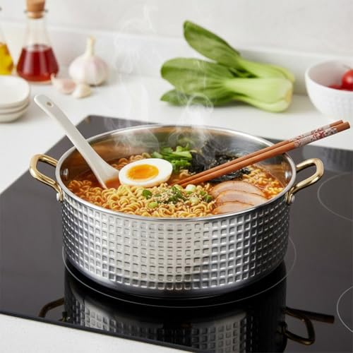 Marmite à ramen coréenne sans couvercle pour cuisson rapide inox