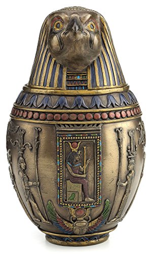 Egyptian Horus Canopic Jar Pet Burial Urn Falcon