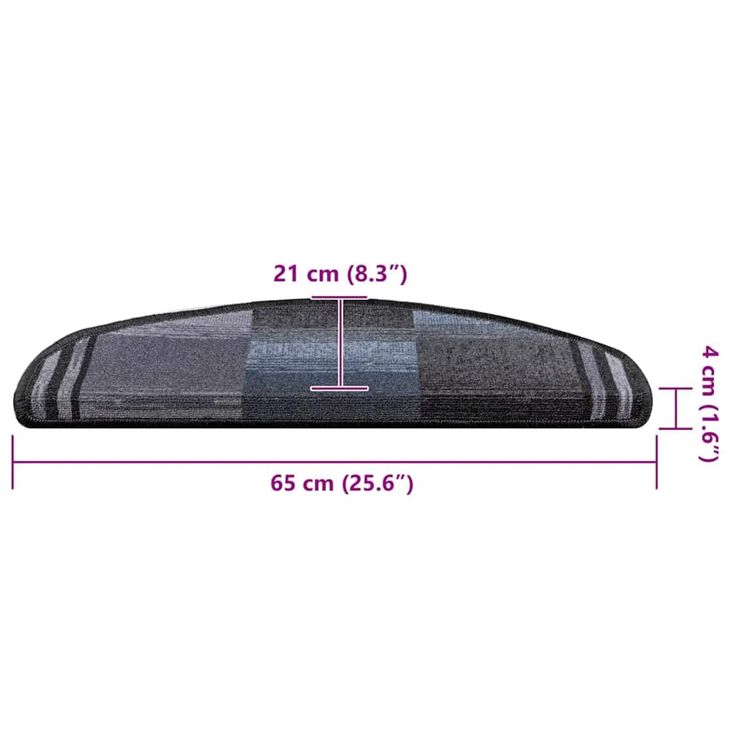 Tapis d'escalier Autocollants antidérapants 10 pièces 65x21x4 cm Noir Gris Protection Mur intérieur Enfants Animaux sécurité Anti-Chute