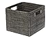 KOUBOO 1060056 Square Rattan Storage Basket, 13" x 11" x 13", Black Antique