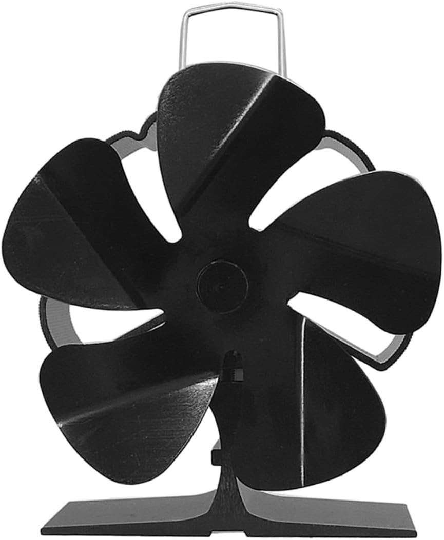 Mini 5-blade Silent Stove Fan Heat Powered Metal Fireplace Fan for Efficient Warm Air Circulation Low Noise for Residential Wood-burning Stove Heating