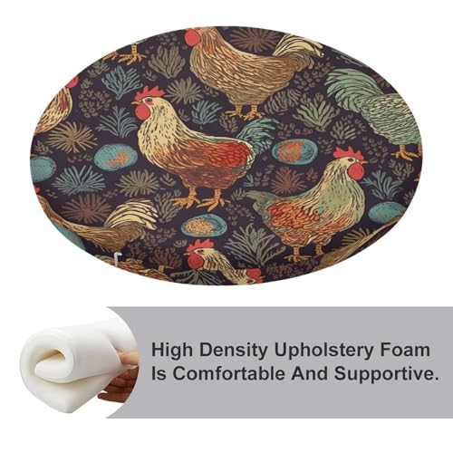 Coussin de siège rond en mousse à mémoire de forme pour salon et balcon - 4