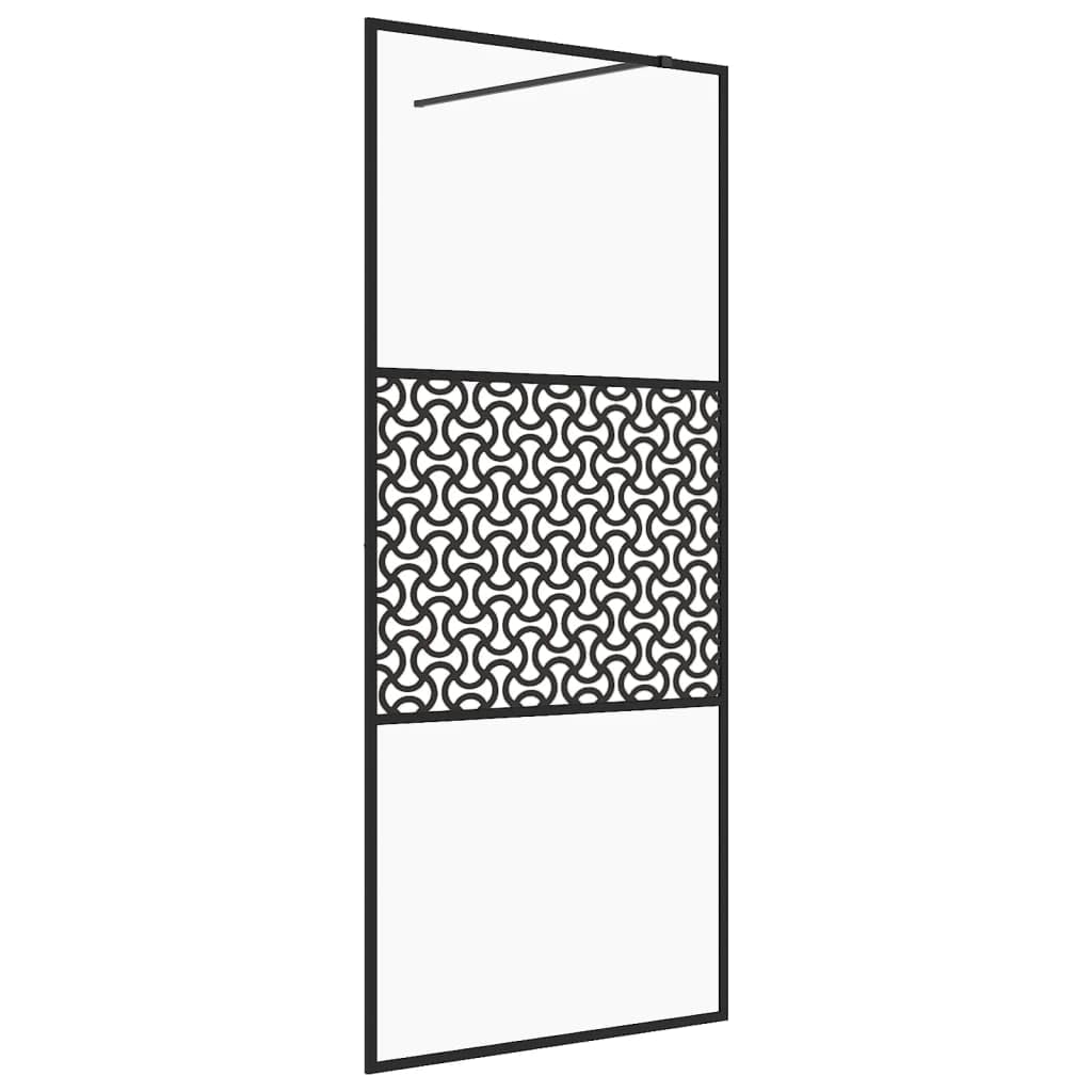 vidaXL Ścianka prysznicowa, przezroczyste szkło ESG, 80x195 cm, czarna, ścianka prysznica, parawan prysznicowy, kabina prysznicowa, ścianki prysznica