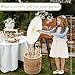 Mototo 8 Piece 23.6 Inch White Paper Umbrellas, Chinese Japanese Oiled Paper Parasols, White Parasols Umbrellas Bulk for DIY Painting Craft, Wedding, Bridal Party, Ceiling Decoration