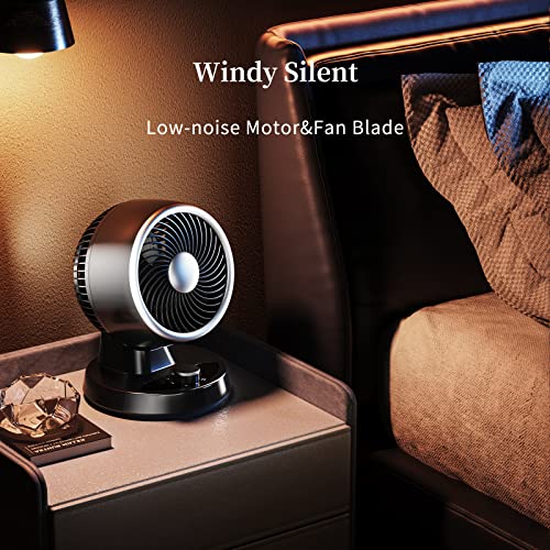 Air Circulator Fan, Portable Desk Fan With 3 Speeds, 90° Auto-Oscillating, 90° Adjustable Tilt For Home, Office, Dorm #TOP4