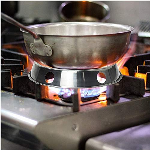2PCS Stainless Steel Wok Ring/Metallic Round Bottom Wok Rack 7¾-Inch and 9¾-Inch Reversible Size Universal Size for All Woks