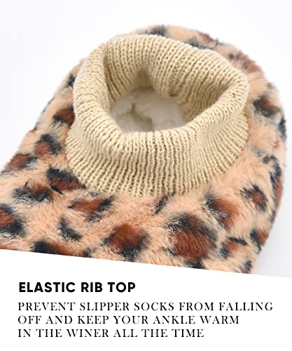 Image of DICUIRD Womens Thick & Warm Slipper Socks with Grippers - Christmas House Slippers