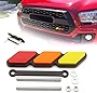 Tri-Color Front Grille Badge Emblem, Truck Emblem Decals Car Accessories Fit for Tac 4Runner Tundra Sequoia Rav4 Highlander（Yellow/Orange/Red）