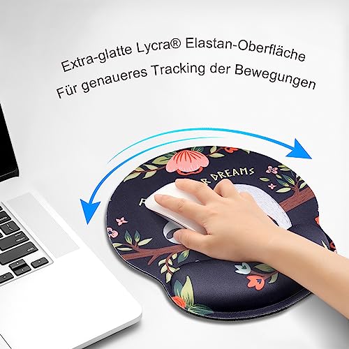 AOKSUNOVA Tappetino per mouse ergonomico con cuscino in gel con poggiapolsi, motivo tappetino per mouse con poggiapolsi