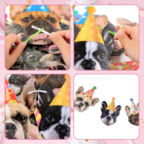 Image of Dog Birthday Banner Frenchie Birthday Decorations Funny French Bulldog Face Garlands Dog Theme Party Decoration Puppy Party Decorations Baby Shower Party Supplies