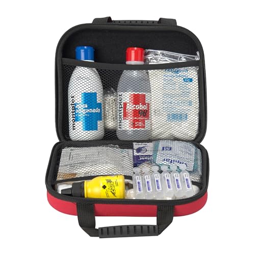 FERRETELIX® Botiquin neceser primeros auxilios con dotacion 25 cm x 20 cm x 8 cm Completo Emergencia, Para Viaje y Acampada, Coche, Supervivencia, Excursión, Montaña, Senderismo, Aventura, Rojo. - imagen 3